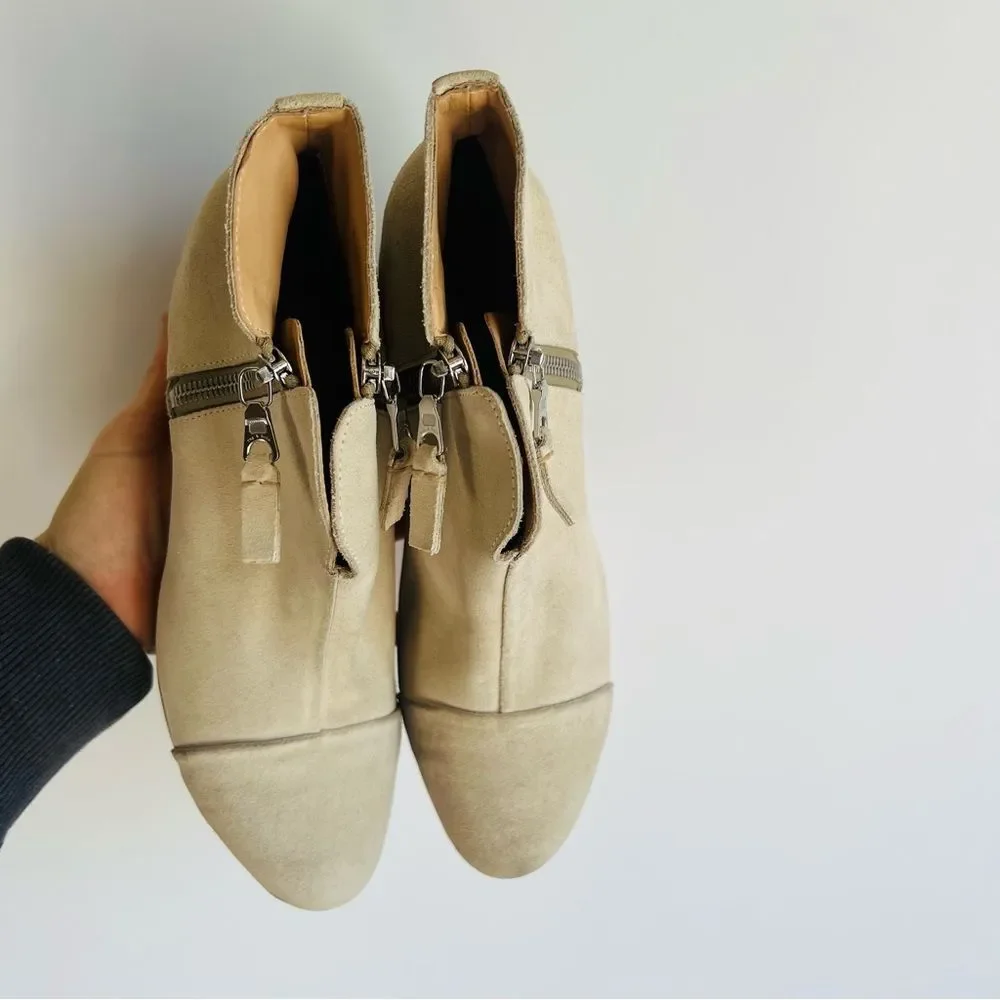 Rag & Bone Margot Leather Ankle Boots in Champagne Size 39.5